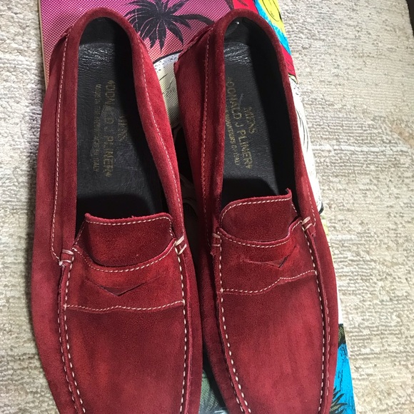 Donald J Pliner Mens Driving Loafers Size 11  Red Suede Slip On Casual S… main image 4